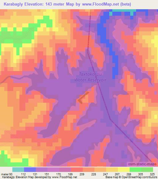 Karabagly,Azerbaijan Elevation Map