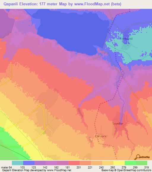 Qapanli,Azerbaijan Elevation Map