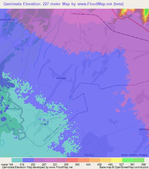 Qamistala,Azerbaijan Elevation Map