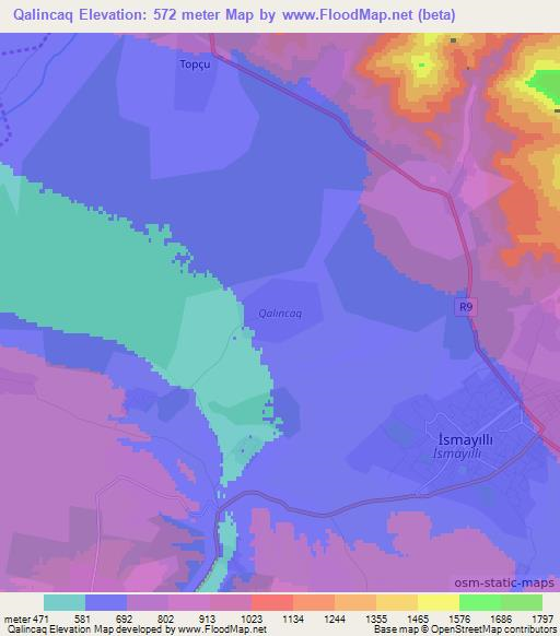 Qalincaq,Azerbaijan Elevation Map