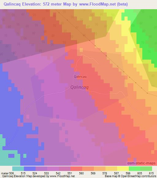 Qalincaq,Azerbaijan Elevation Map