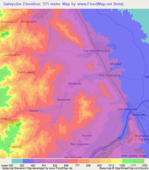 Qalaycilar,Azerbaijan Elevation Map
