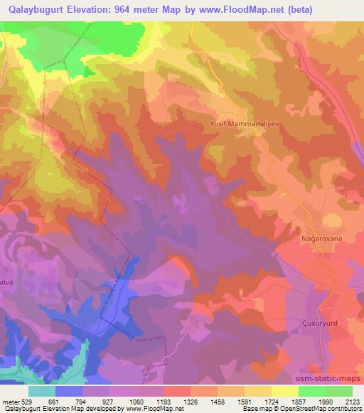 Qalaybugurt,Azerbaijan Elevation Map