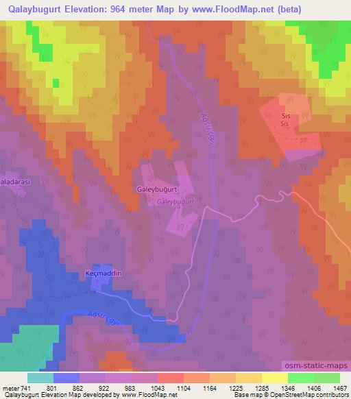 Qalaybugurt,Azerbaijan Elevation Map