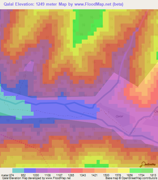Qalal,Azerbaijan Elevation Map