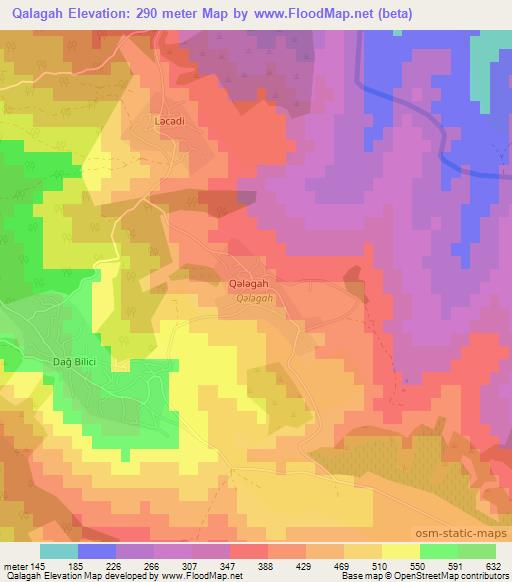 Qalagah,Azerbaijan Elevation Map