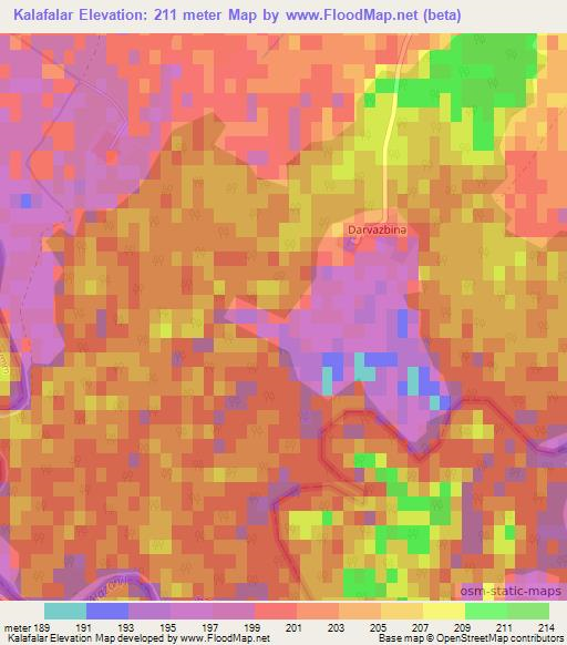 Kalafalar,Azerbaijan Elevation Map