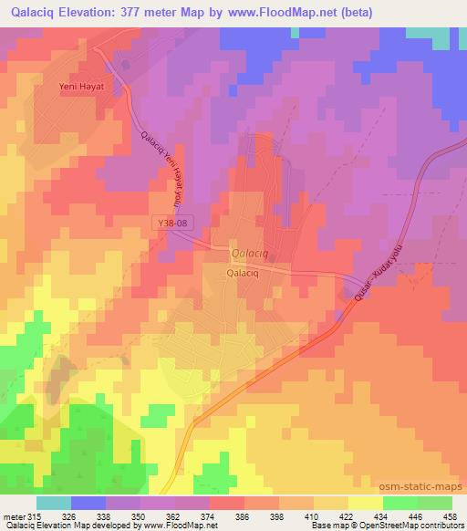 Qalaciq,Azerbaijan Elevation Map