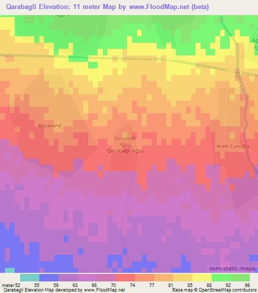 Qarabagli,Azerbaijan Elevation Map
