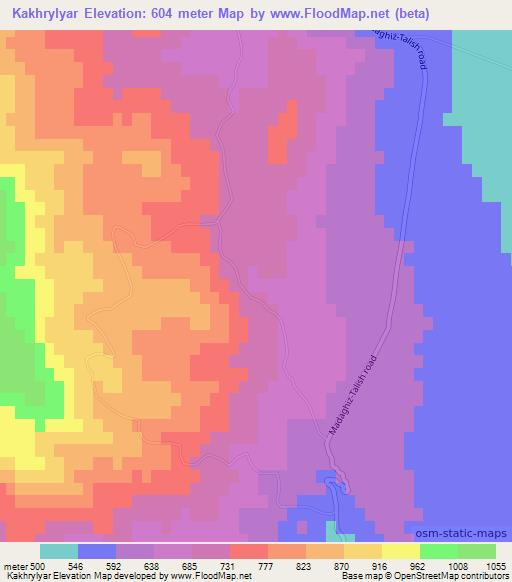 Kakhrylyar,Azerbaijan Elevation Map