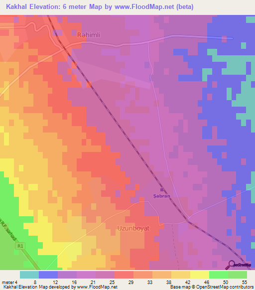 Kakhal,Azerbaijan Elevation Map