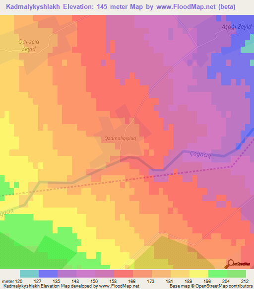 Kadmalykyshlakh,Azerbaijan Elevation Map
