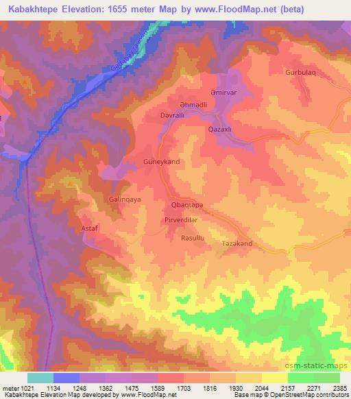 Kabakhtepe,Azerbaijan Elevation Map