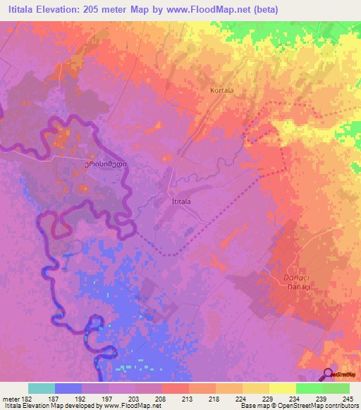 Ititala,Azerbaijan Elevation Map