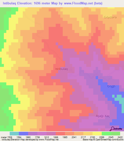 Istibulaq,Azerbaijan Elevation Map
