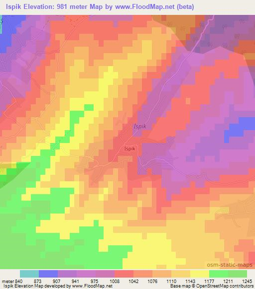 Ispik,Azerbaijan Elevation Map