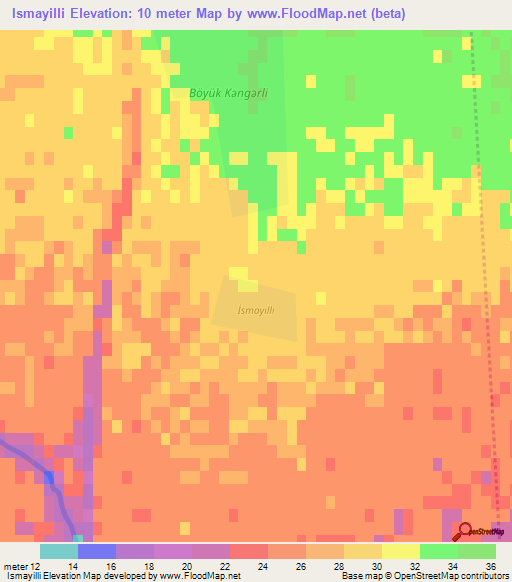 Ismayilli,Azerbaijan Elevation Map