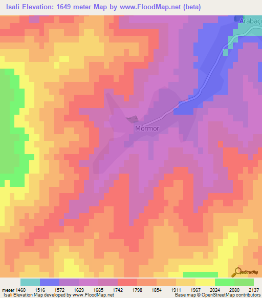 Isali,Azerbaijan Elevation Map