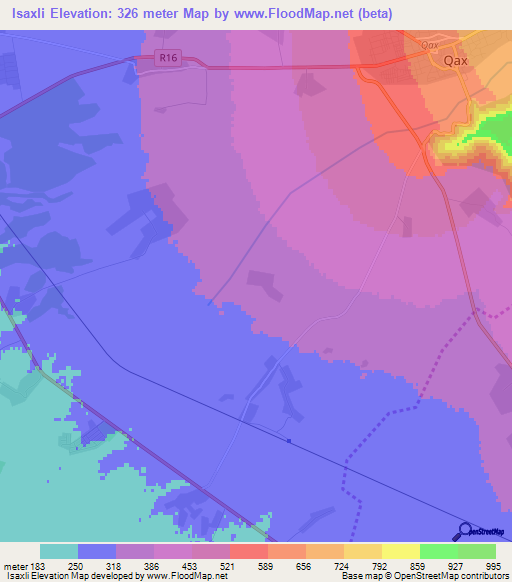 Isaxli,Azerbaijan Elevation Map