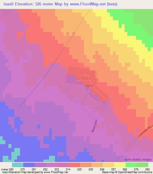 Isaxli,Azerbaijan Elevation Map