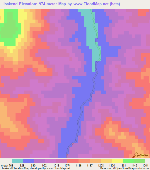 Isakend,Azerbaijan Elevation Map