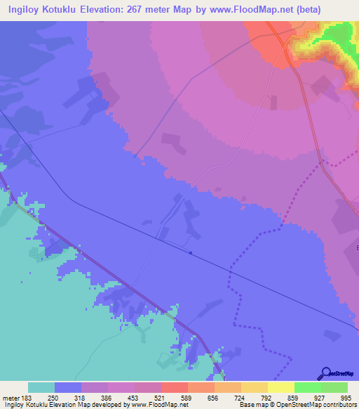 Ingiloy Kotuklu,Azerbaijan Elevation Map