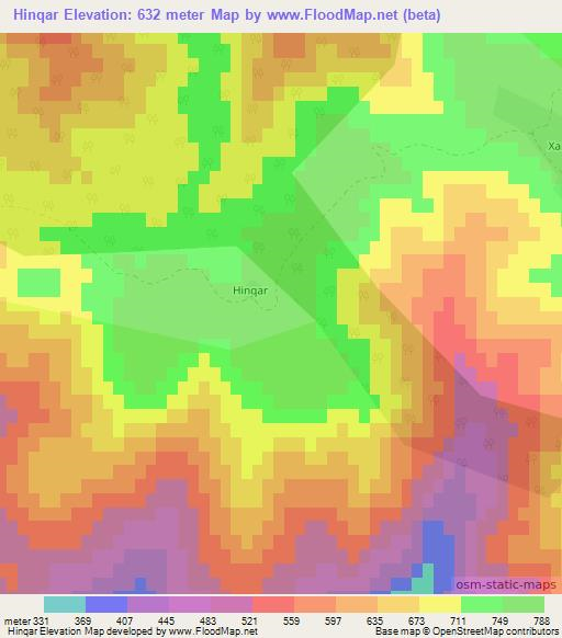 Hinqar,Azerbaijan Elevation Map
