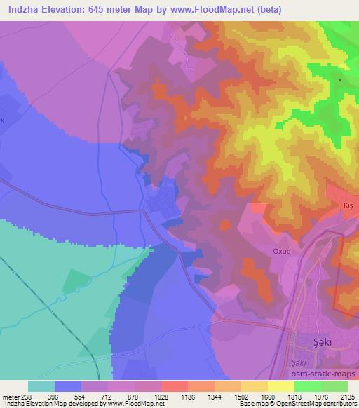 Indzha,Azerbaijan Elevation Map