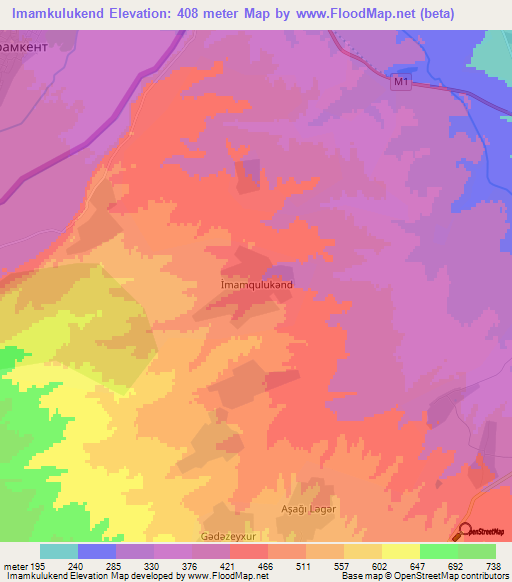 Imamkulukend,Azerbaijan Elevation Map