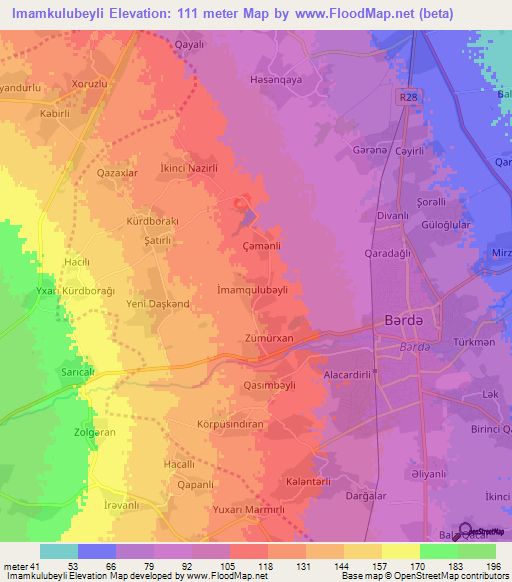 Imamkulubeyli,Azerbaijan Elevation Map