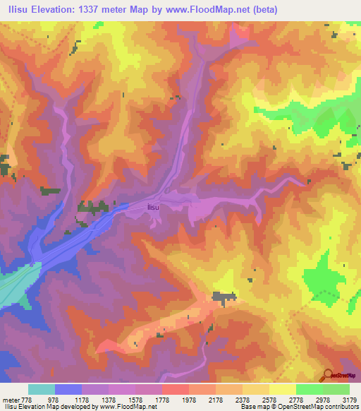 Ilisu,Azerbaijan Elevation Map