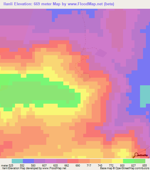 Ilanli,Azerbaijan Elevation Map