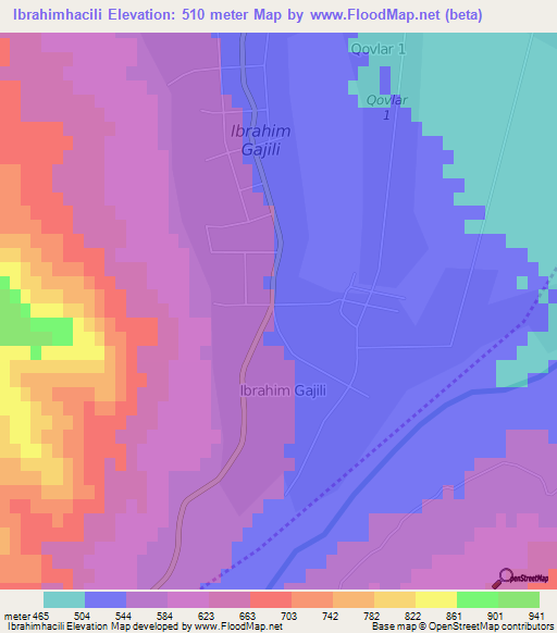 Ibrahimhacili,Azerbaijan Elevation Map