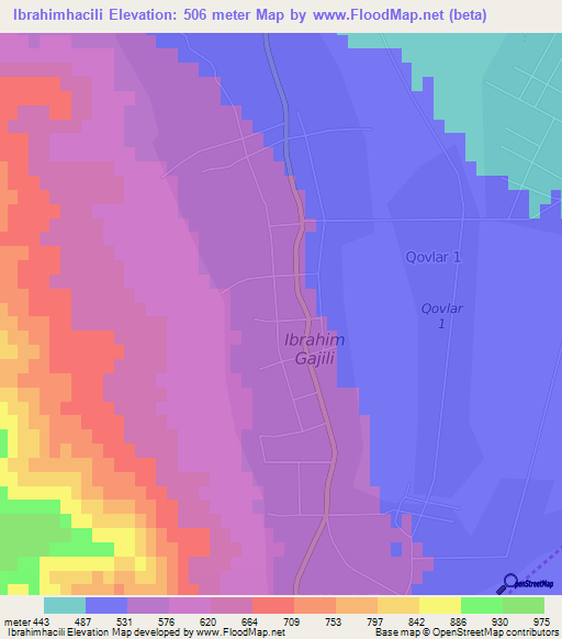 Ibrahimhacili,Azerbaijan Elevation Map