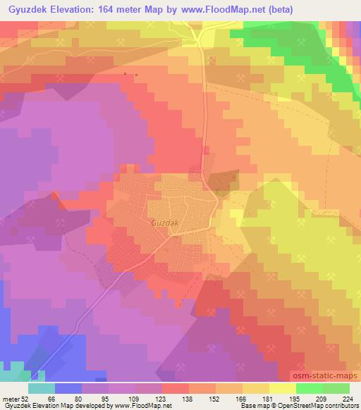Gyuzdek,Azerbaijan Elevation Map