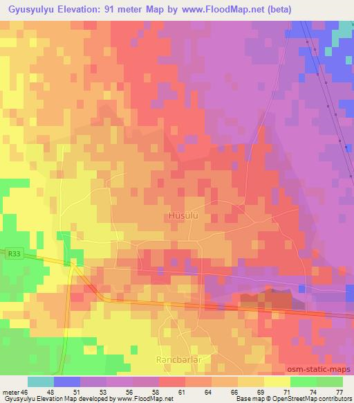 Gyusyulyu,Azerbaijan Elevation Map