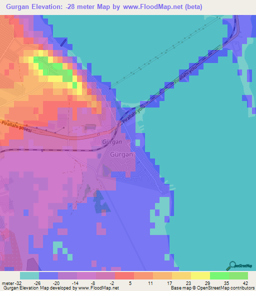 Gurgan,Azerbaijan Elevation Map