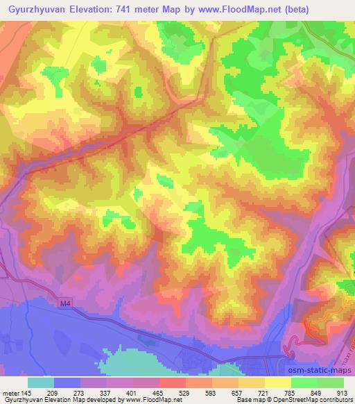 Gyurzhyuvan,Azerbaijan Elevation Map