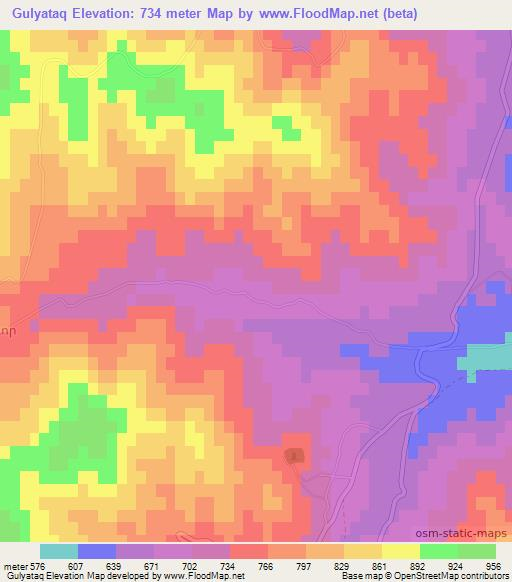 Gulyataq,Azerbaijan Elevation Map