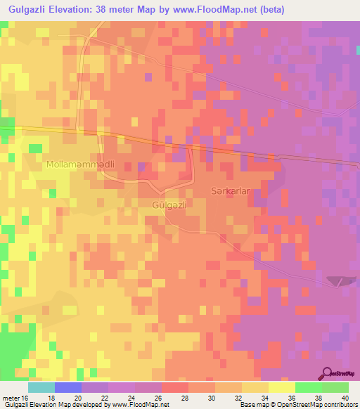 Gulgazli,Azerbaijan Elevation Map