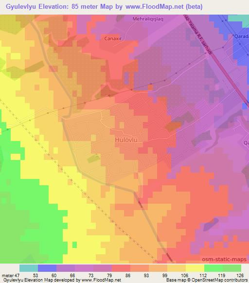 Gyulevlyu,Azerbaijan Elevation Map