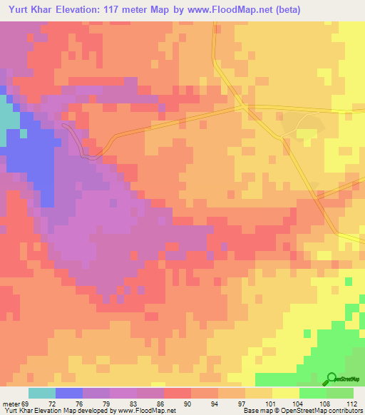 Yurt Khar,Iran Elevation Map