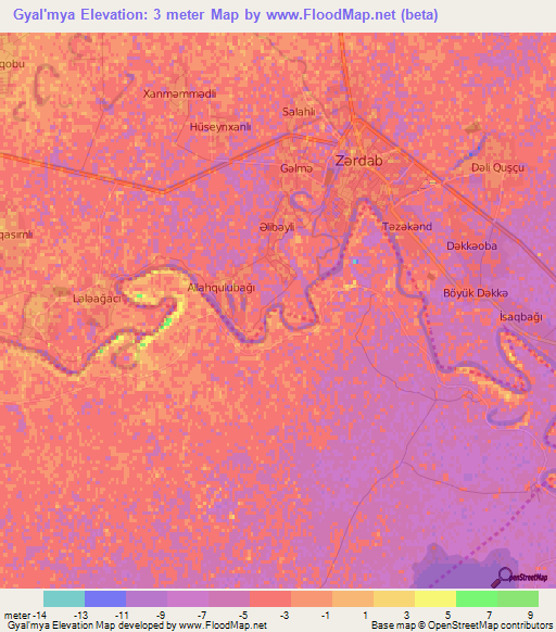 Gyal'mya,Azerbaijan Elevation Map