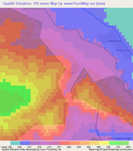 Gyadik,Azerbaijan Elevation Map
