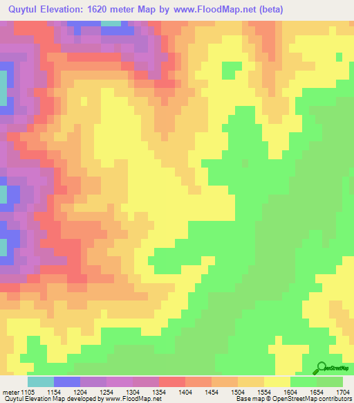 Quytul,Azerbaijan Elevation Map