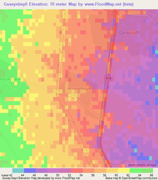 Guseynbeyli,Azerbaijan Elevation Map