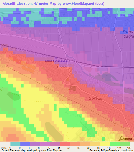 Goradil,Azerbaijan Elevation Map