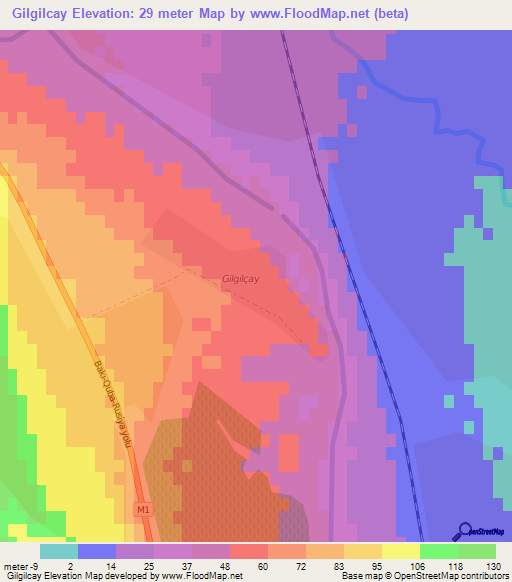 Gilgilcay,Azerbaijan Elevation Map