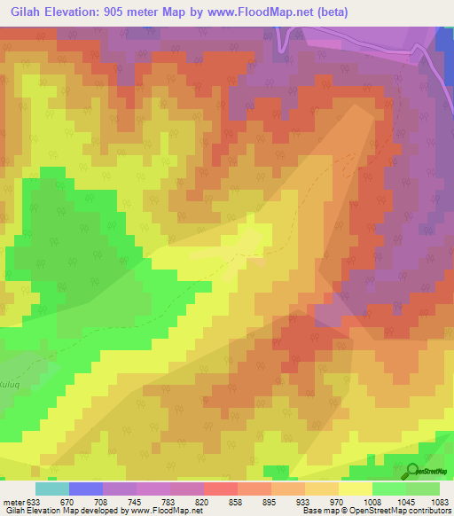 Gilah,Azerbaijan Elevation Map