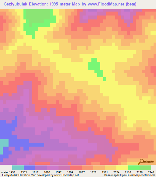 Gezlyubulak,Azerbaijan Elevation Map